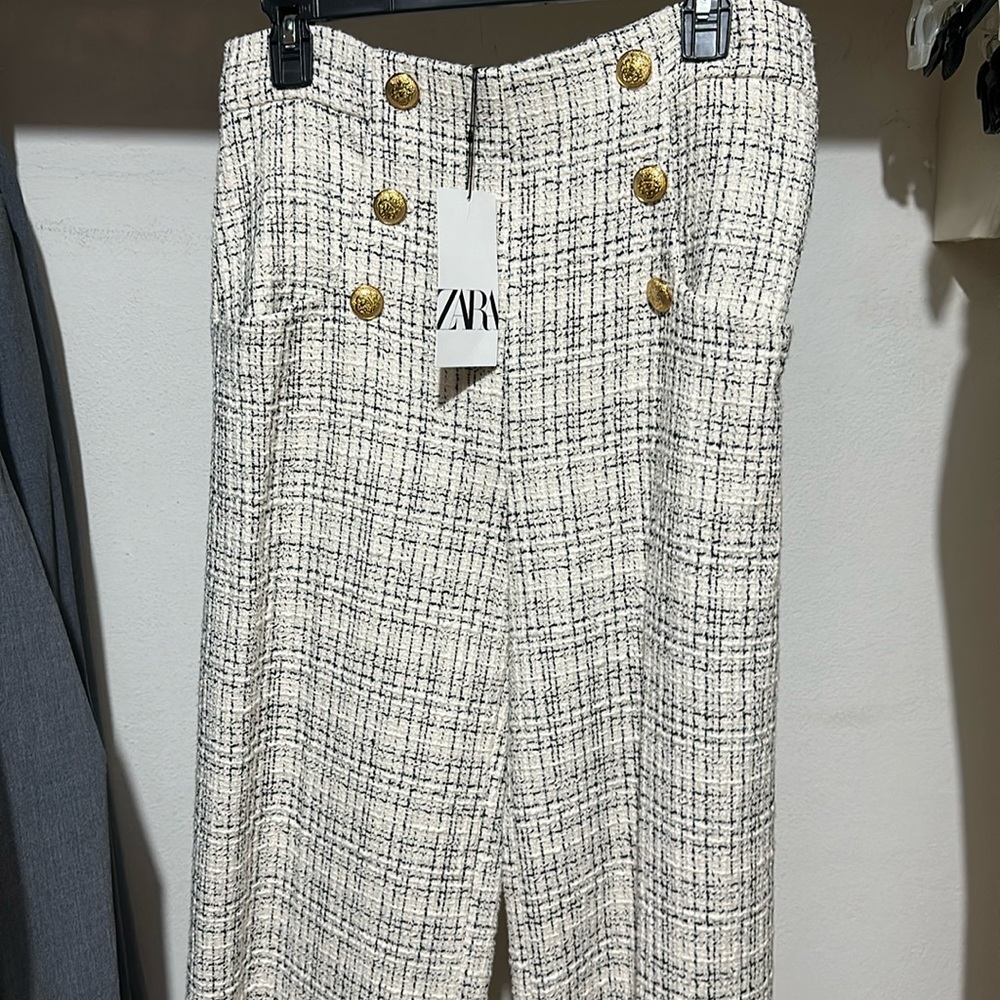 New Zara Culottes beige tweed